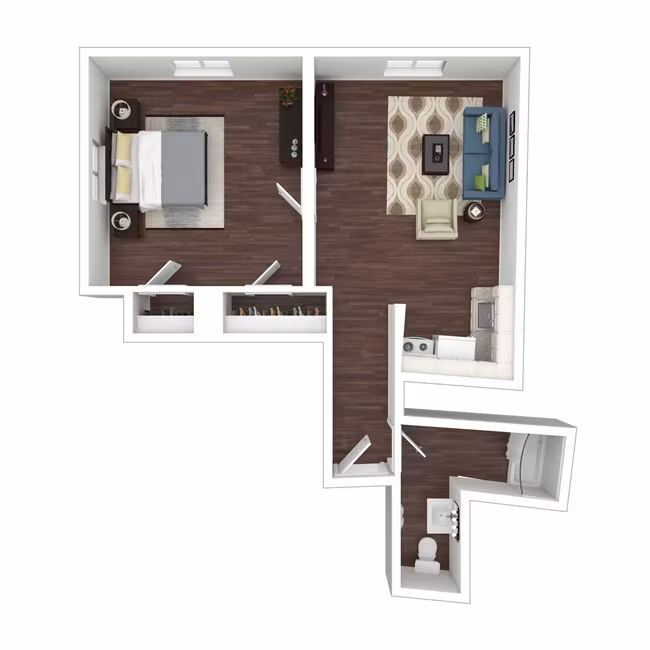 1 Bedroom 402 floor plan